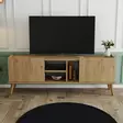 Boheemi TV-taso, 150x52x34 cm, Tammi, 100% Melamiinipinnoitettu Lastulevy, Useita Hyllyjä, Kiinnitettävissä Seinäkiinnitys - TV-tasot - 8683743041893 - 2