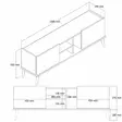 Boheemi TV-taso, 150x52x34 cm, Tammi, 100% Melamiinipinnoitettu Lastulevy, Useita Hyllyjä, Kiinnitettävissä Seinäkiinnitys - TV-tasot - 8683743041893 - 7