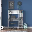 Opiskelupöytä, valkoinen, 113,2 cm leveä, kestävä, tilava - Työpöydät - 8683342594073 - 4