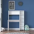 Opiskelupöytä, valkoinen, 113,2 cm leveä, kestävä, tilava - Työpöydät - 8683342594073 - 6