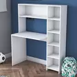 Opiskelupöytä, valkoinen, 113,2 cm leveä, kestävä, tilava - Työpöydät - 8683342594073 - 3