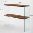 Walnut-värinen Lipasto - 100% Mäntyä, Karkaistu Lasi, 90x80x30 cm, Useita Hyllyjä, Seinään Kiinnitettävä - Lipastot ja senkit - 8683342512343 - 4
