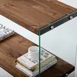 Walnut-värinen Lipasto - 100% Mäntyä, Karkaistu Lasi, 90x80x30 cm, Useita Hyllyjä, Seinään Kiinnitettävä - Lipastot ja senkit - 8683342512343 - 2