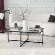 Musta sohvapöytä - 100% Karkaistu Lasi, Metallijalat, Sähköstaattinen Maalaus, 94x35x64 cm, Tarnish Resistent - Sohvapöydät - 8683342949583 - 5