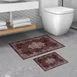 Claret Red Kylpyhuonemattosetti 2-osainen - 100% Polyesteri, Antibakteerinen, Konepestävä, Liukumaton, 50x60cm & 60x100cm - Kylpyhuonematot ja kosteantilan matot - 8683342421423 - 2