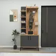 Hall Standi - Tyylikäs Säilytysratkaisu, Atlantic Pine Anthracite, 100% Melamiinipinnoitettu, 18 mm, 74,4x182,8x33 cm - Eteiskaapit - 8684283433773 - 2