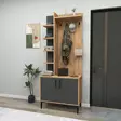 Hall Standi - Tyylikäs Säilytysratkaisu, Atlantic Pine Anthracite, 100% Melamiinipinnoitettu, 18 mm, 74,4x182,8x33 cm - Eteiskaapit - 8684283433773 - 3