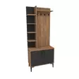 Hall Standi - Tyylikäs Säilytysratkaisu, Atlantic Pine Anthracite, 100% Melamiinipinnoitettu, 18 mm, 74,4x182,8x33 cm - Eteiskaapit - 8684283433773 - 1