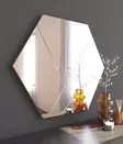 Hexagonipeili 70x60 cm, Valkoinen, MDF, Ekologinen Flotal-E, Seinälle Kiinnitettävä, Tyylikäs Sisustuselementti - Peilit - 8683743822843 - 3