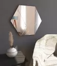 Hexagonipeili 70x60 cm, Valkoinen, MDF, Ekologinen Flotal-E, Seinälle Kiinnitettävä, Tyylikäs Sisustuselementti - Peilit - 8683743822843 - 4