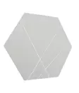 Hexagonipeili 70x60 cm, Valkoinen, MDF, Ekologinen Flotal-E, Seinälle Kiinnitettävä, Tyylikäs Sisustuselementti - Peilit - 8683743822843 - 1