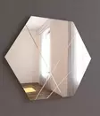 Hexagonipeili 70x60 cm, Valkoinen, MDF, Ekologinen Flotal-E, Seinälle Kiinnitettävä, Tyylikäs Sisustuselementti - Peilit - 8683743822843 - 5