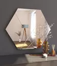 Hexagonipeili 70x60 cm, Valkoinen, MDF, Ekologinen Flotal-E, Seinälle Kiinnitettävä, Tyylikäs Sisustuselementti - Peilit - 8683743822843 - 2