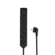 Jatkojohto | Maadoitettu virtaliitin / Tyyppi F (CEE 7/7) | 6-suuntainen | 3.00 m | 3680 W | 16 A | Maadoituksen tyyppi: Sivukontaktit | 230 V AC 50/60 Hz | Pistokannan kulma: 45 ° | H05VV-F 3G1.5mm² | Musta - Jatkojohdot - 5412810466023 - 30