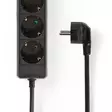 Jatkojohto | Maadoitettu virtaliitin / Tyyppi F (CEE 7/7) | 6-suuntainen | 3.00 m | 3680 W | 16 A | Maadoituksen tyyppi: Sivukontaktit | 230 V AC 50/60 Hz | Pistokannan kulma: 45 ° | H05VV-F 3G1.5mm² | Musta - Jatkojohdot - 5412810466023 - 45