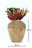 Käsinmaalattu Keraaminen Koristeellinen Ruukku, Ecru, 18 cm Halkaisija, 28 cm Korkeus, Tyylikäs Sisustuselementti - Kukka-amppelit ja maljakot - 8684283781683 - 1