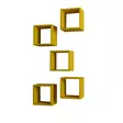 Keltainen Boheemi Seinä Hylly 100% Melamiini 18mm 30x24x30cm 5-osainen Helppo Asennus Värikäs Sisustus - Seinähyllyt - 8681875207613 - 1