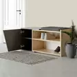 Kenkäkaappi - Tammi Antrasiitti, 100% Melamiinipinnoitettu, 104x47x37 cm, Pehmeästi Sulkeutuvat Saranat, Kiinnitettävä Seinäkiinnitys - Kenkäkaapit - 8682870729933 - 3
