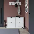 Kenkäkaappi - Tyylikäs ja Kestävä Säilytysratkaisu, 100% Melamiinipinnoitettu, 18mm, 120,5x79,2x30cm, Matta Valkoinen - Kenkäkaapit - 8684283109883 - 2