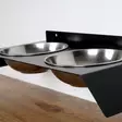 Kestävä ja Tyylikäs Musta Metallinen Lemmikin Ruokakuppi - Leveys 50 cm, Korkeus 6 cm, Syvyys 20 cm, Valmiiksi Koottu - Ruoka- ja juoma-astiat - 8682870777163 - 9