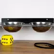 Kestävä ja Tyylikäs Musta Metallinen Lemmikin Ruokakuppi - Leveys 50 cm, Korkeus 6 cm, Syvyys 20 cm, Valmiiksi Koottu - Ruoka- ja juoma-astiat - 8682870777163 - 5