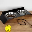 Kestävä ja Tyylikäs Musta Metallinen Lemmikin Ruokakuppi - Leveys 50 cm, Korkeus 6 cm, Syvyys 20 cm, Valmiiksi Koottu - Ruoka- ja juoma-astiat - 8682870777163 - 3