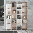 Kirjahylly, Moderni ja Tyylikäs, Tammi Valkoinen, 100% Melamiinipinnoitettu, 18mm, 134,4x180x25cm, Useita Hyllyjä - Kirjahyllyt - 8681875179033 - 2