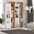 Kirjahylly, Moderni ja Tyylikäs, Tammi Valkoinen, 100% Melamiinipinnoitettu, 18mm, 134,4x180x25cm, Useita Hyllyjä - Kirjahyllyt - 8681875179033 - 3