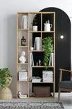 Kirjahylly Sapphire Oak - 100% Melamiinipinnoitettu Lastulevy, 75x170x18 cm, Elegantti ja Kestävä Sisustuselementti - Kirjahyllyt - 8683743015863 - 2