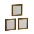 Kolmen Kappaleen Peilisetti - Kultainen MDF Kehys - Ekologinen Flotal-E Peili - 40x40x3 cm - Helppo Asennus - Peilit - 8683743822713 - 1