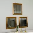Kolmen Kappaleen Peilisetti - Kultainen MDF Kehys - Ekologinen Flotal-E Peili - 40x40x3 cm - Helppo Asennus - Peilit - 8683743822713 - 2
