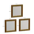 Kolmen Kappaleen Peilisetti - Kultainen MDF Kehys - Ekologinen Flotal-E Peili - 40x40x3 cm - Helppo Asennus - Peilit - 8683743822713 - 6