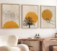 Koristeellinen kehystetty MDF-taulu (3 osaa), monivärinen, 50 x 70 cm (3 Pieces), kestävä, laadukas - Taulut ja kehykset - 8684282338963 - 2