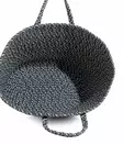 Koristeellinen Laukku - 100% Puuvillaa, Käsintehty, Laadukas, Tummansininen ja Kermanvärinen, Korkeus 30 cm - Säilytyslaatikot ja korit - 8683743770403 - 5