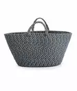 Koristeellinen Laukku - 100% Puuvillaa, Käsintehty, Laadukas, Tummansininen ja Kermanvärinen, Korkeus 30 cm - Säilytyslaatikot ja korit - 8683743770403 - 3