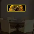 Koristeellinen LED-valaistu Suede-kangastaulu 30x90 cm - Monivärinen, 100% Puinen Kehys, Paristokäyttöinen - Taulut ja kehykset - 8681181427033 - 4