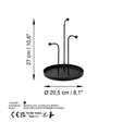 Koristeellinen metallilisävaruste, musta, 1,2 mm, 20,5 cm, 27 cm, kestävä, ajaton, monikäyttöinen - Koristeet, koriste-esineet - 8684282243373 - 7