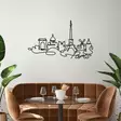 Koristeellinen metallinen seinäkoriste, musta, 120 x 69 x 1,5 cm, kestävä, helppo asentaa - Koristeet, koriste-esineet - 8683342853033 - 4