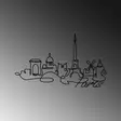 Koristeellinen metallinen seinäkoriste, musta, 120 x 69 x 1,5 cm, kestävä, helppo asentaa - Koristeet, koriste-esineet - 8683342853033 - 5