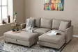 Kulmasohva, kerma, 210 cm leveä, moderni, mukava - Sohvat - 8683743274413 - 3
