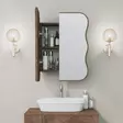 Kylpyhuonekaappi, 100% Hardboard, Pähkinä, Peili 60x70 cm, Kompakti Koko 12x45x50 cm, Yksi Paketti, Kestävä ja Tyylikäs - Kylpyhuonekalusteet - 8683742873303 - 5