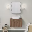Kylpyhuonekaappi, 100% Hardboard, Pähkinä, Peili 60x70 cm, Kompakti Koko 12x45x50 cm, Yksi Paketti, Kestävä ja Tyylikäs - Kylpyhuonekalusteet - 8683742873303 - 6