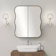 Kylpyhuonekaappi, 100% Hardboard, Pähkinä, Peili 60x70 cm, Kompakti Koko 12x45x50 cm, Yksi Paketti, Kestävä ja Tyylikäs - Kylpyhuonekalusteet - 8683742873303 - 4