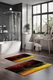 Kylpyhuonematto 2-osainen Setti - Monivärinen, 100% Polyesteri, 7mm Nukka, 600 gr/m², Koko 40x60cm ja 60x100cm - Kylpyhuonematot ja kosteantilan matot - 8684283194353 - 2