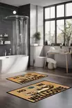 Kylpyhuonematto 2-osainen Setti - Monivärinen, 100% Polyesteri, 7mm Nukka, 600 gr/m², Koko 40x60cm ja 60x100cm - Kylpyhuonematot ja kosteantilan matot - 8684283194483 - 2