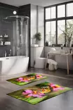 Kylpyhuonematto Setti 2-osainen, Monivärinen, 100% Polyesteri, 7 mm Nukka, 600 gr/m², Koko 40x60 cm ja 60x100 cm - Kylpyhuonematot ja kosteantilan matot - 8684283194063 - 2