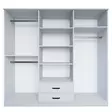 Matta Valkoinen Vaatekaappi - 100% Melamiinipinnoitettu Lastulevy, 18mm, 180x190x45cm, Useita Hyllyjä, Kiinnitettävä Seinäkiinnitys - Vaatekaapit - 8684283110063 - 1