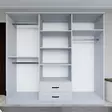 Matta Valkoinen Vaatekaappi - 100% Melamiinipinnoitettu Lastulevy, 18mm, 180x190x45cm, Useita Hyllyjä, Kiinnitettävä Seinäkiinnitys - Vaatekaapit - 8684283110063 - 8