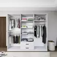 Matta Valkoinen Vaatekaappi - 100% Melamiinipinnoitettu Lastulevy, 18mm, 180x190x45cm, Useita Hyllyjä, Kiinnitettävä Seinäkiinnitys - Vaatekaapit - 8684283110063 - 6