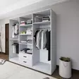 Matta Valkoinen Vaatekaappi - 100% Melamiinipinnoitettu Lastulevy, 18mm, 180x190x45cm, Useita Hyllyjä, Kiinnitettävä Seinäkiinnitys - Vaatekaapit - 8684283110063 - 5